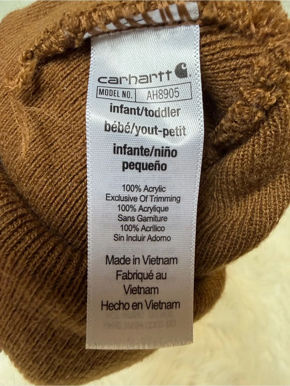 Carhartt Infant Toddler Beanie Hat Brown OS